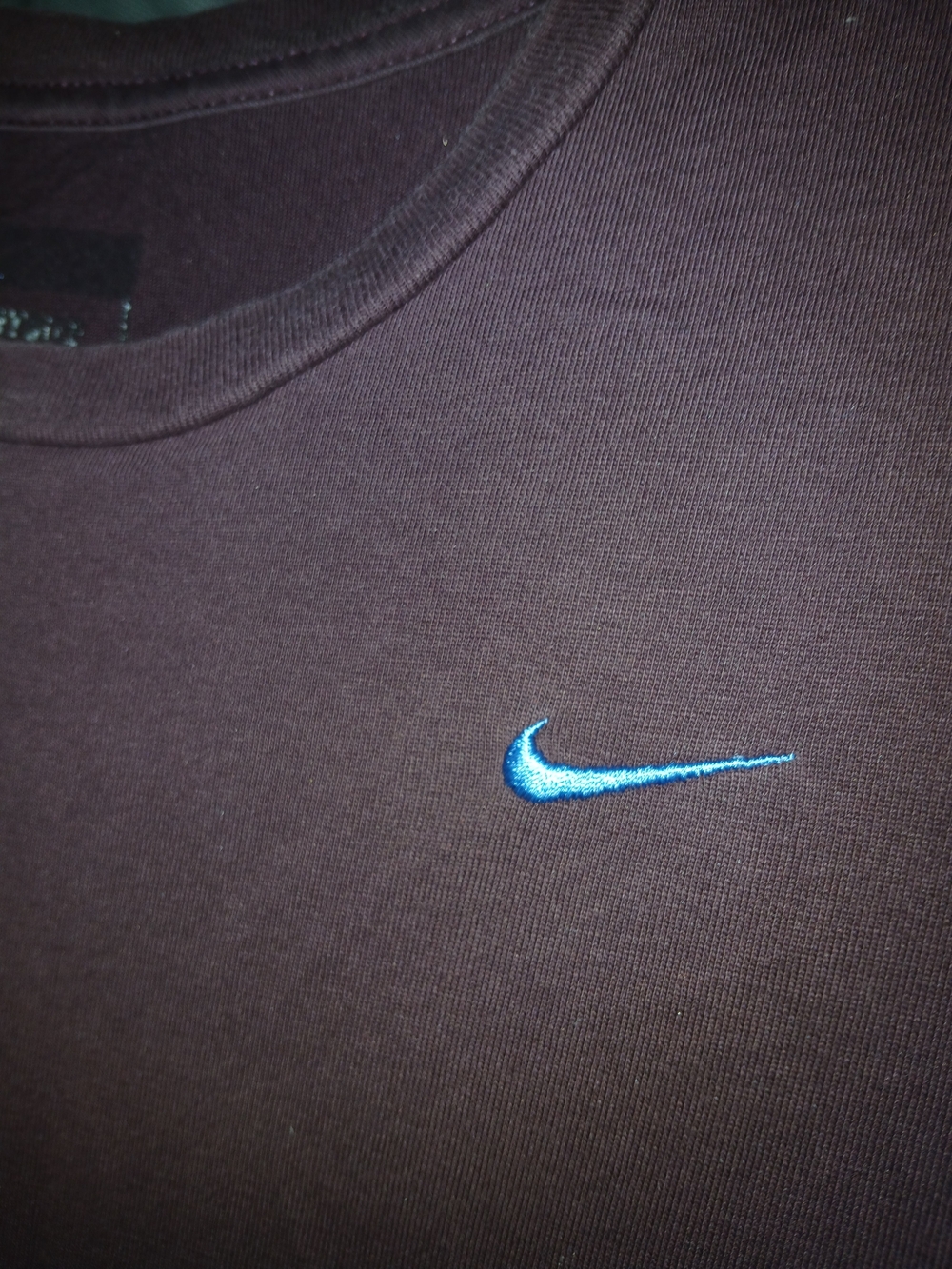 Nike Dark Brown Tee with Blue Swoosh